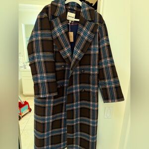 Boden Multicolor Plaid Double-Breasted Trench Coat